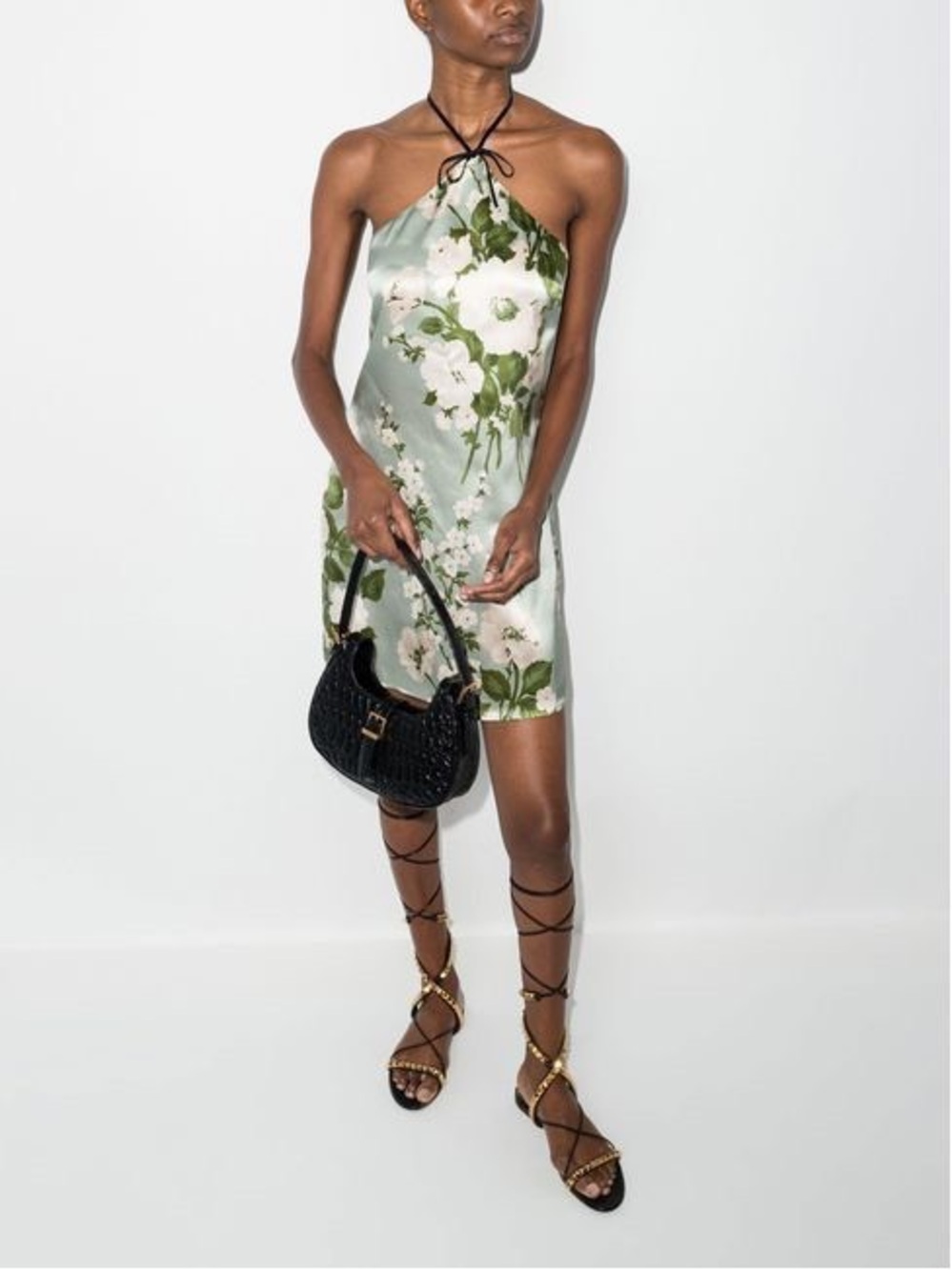 Reformation Floral Halter Mini Dress